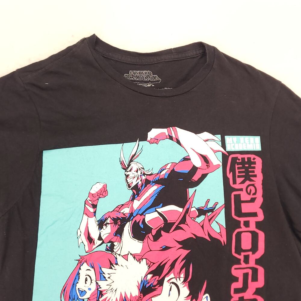 My Hero Academia Anime Casual Short Sleeve Graphic T Shirt Womens Size S Black